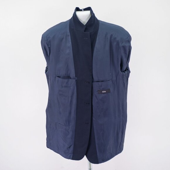 Hugo Boss U.S.A. Einstein Virgin Wool 3‎ Button Sport Coat Blue Basketweave 46L - Picture 12 of 14